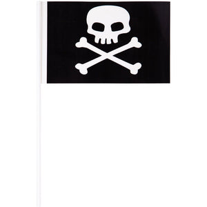 Bulk Pack of 16 Plastic Pirate Flag Banner