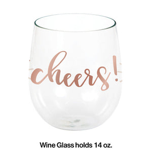 Bulk Pack of 3 Rose' All Day 14 Oz Stemless Wine Glass