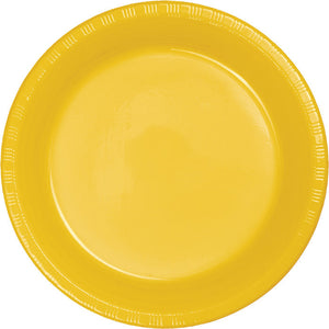 Bulk Pack of 40 School Bus Yellow Plastic Dessert Plates