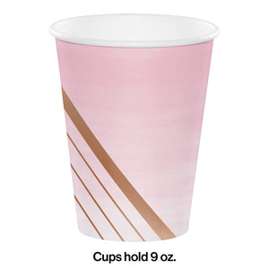 Bulk Pack of 16 Rose' All Day Hot/Cold Paper Cups 12 Oz Foil