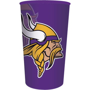 Bulk Pack of 4 Minnesota Vikings 22 Oz Plastic Cup