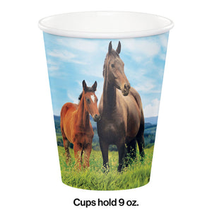 Bulk Pack of 16 Horse & Pony Hot/Cold Paper Cups 9 Oz