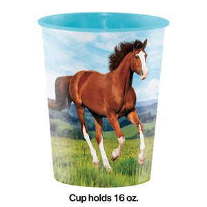 Bulk Pack of 4 Horse & Pony Plastic Keepsake Cup 16 Oz