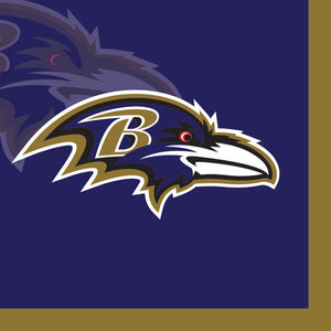 Bulk Pack of 48 Baltimore Ravens Beverage Napkins