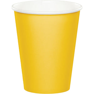 Bulk Pack of 48 School Bus Yellow Hot/Cold Paper Cups 9 Oz