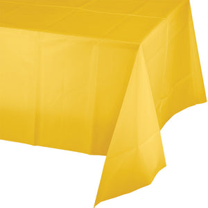 Bulk Pack of 2 School Bus Yellow Tablecover Plastic 54" X 108"