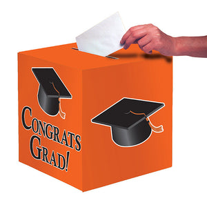 Bulk Pack of 2 Orange Graduation 9" Card Box