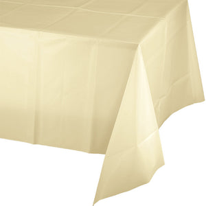 Bulk Pack of 2 Ivory Tablecover Plastic 54" X 108"