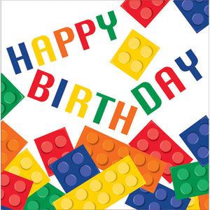 Bulk Pack of 32 Block Party Birthday Napkins