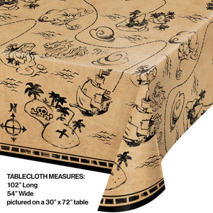 Bulk Pack of 2 Pirate Treasure Plastic Tablecover, 54" X 102"