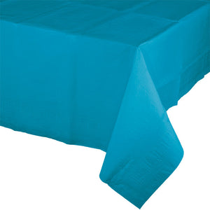 Bulk Pack of 2 Turquoise Tablecover 54"X 108" Polylined Tissue