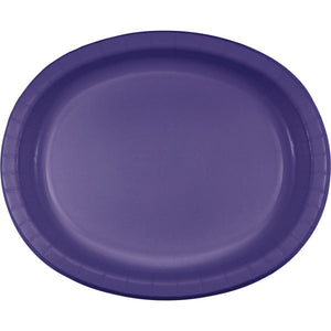 Bulk Pack of 16 Purple Oval Platter 10" X 12"