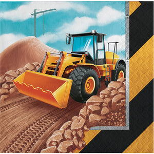 Bulk Pack of 48 Big Dig Construction Beverage Napkins