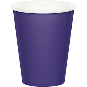 Bulk Pack of 32 Purple Hot/Cold Paper Cups 9 Oz