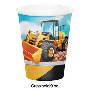 Bulk Pack of 16 Big Dig Construction Hot/Cold Paper Cups 9 Oz