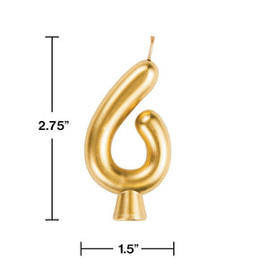 Bulk Pack of 3 Gold 6 Candle