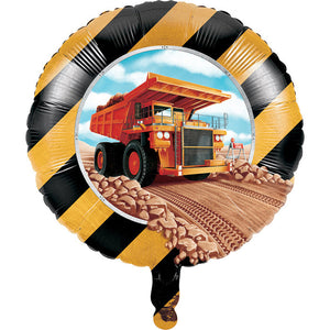 Bulk Pack of 2 Big Dig Construction Metallic Balloon 18"