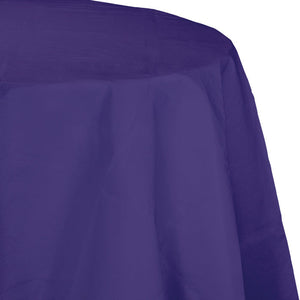 Bulk Pack of 2 Purple 82" Round Polylined Tissue Tablecover