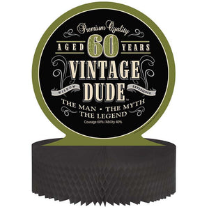 Bulk Pack of 2 Vintage Dude 60th Birthday Centerpiece