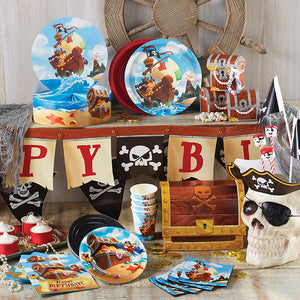 Bulk Pack of 16 Pirate Treasure Paper Plates