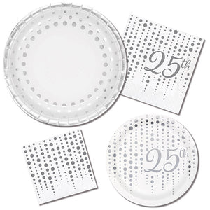 Bulk Pack of 16 Sparkle & Shine Silver Dessert Plates