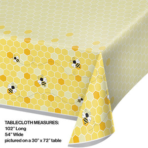 Bulk Pack of 2 Bumblebee Baby Plastic Tablecover, 54" X 102"