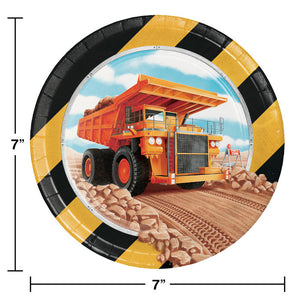 Bulk Pack of 24 Big Dig Construction Paper Dessert Plates