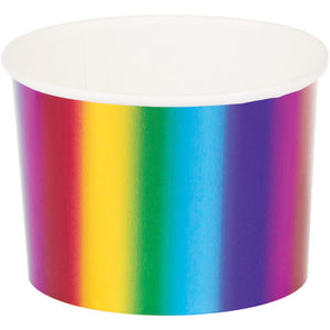 Bulk Pack of 12 Rainbow Foil 8 oz Paper Treat Cups