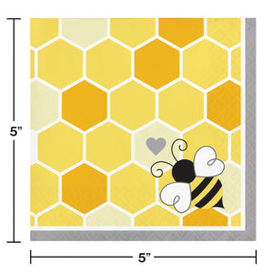 Bulk Pack of 48 Bumblebee Baby Beverage Napkins