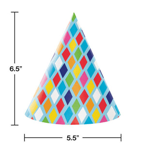 Bulk Pack of 16 Bright Birthday Party Hats