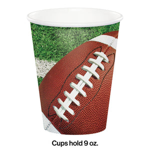 Bulk Pack of 16 Football Party Hot/Cold Paper Cups 9 Oz