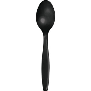 Bulk Pack of 48 Black Plastic Spoons