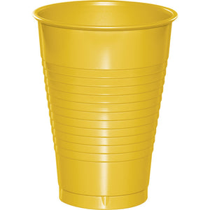 Bulk Pack of 40 School Bus Yellow 12 Oz Plastic Cups