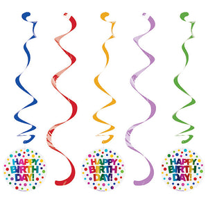 Bulk Pack of 10 Rainbow Foil Dizzy Danglers