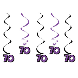 Bulk Pack of 10 70th Birthday Dizzy Danglers