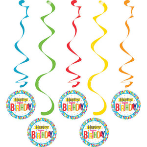 Bulk Pack of 10 Bright Birthday Dizzy Danglers