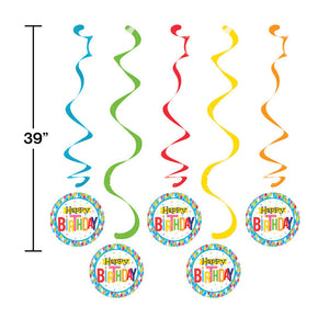 Bulk Pack of 10 Bright Birthday Dizzy Danglers