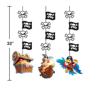 Bulk Pack of 6 Pirate Treasure Hanging Cutouts