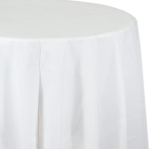 Bulk Pack of 2 White Round Plastic Tablecover, 82"