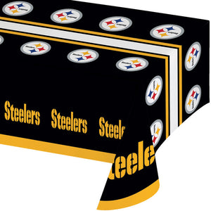 Bulk Pack of 2 Pittsburgh Steelers Plastic Table Cover, 54" X 102"