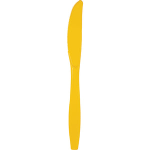 Bulk Pack of 48 School Bus Yellow Plastic Knives