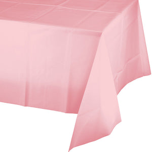 Bulk Pack of 3 Classic Pink Plastic Tablecover 54" X 108"