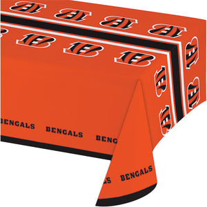 Bulk Pack of 2 Cincinnati Bengals Plastic Table Cover, 54" X 102"