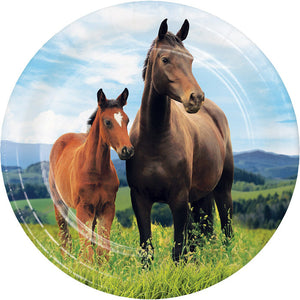 Bulk Pack of 24 Horse & Pony Paper Dessert Plates