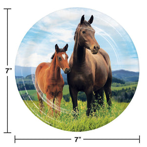 Bulk Pack of 24 Horse & Pony Paper Dessert Plates