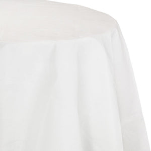 Bulk Pack of 2 White 82" Round Polylined Tissue Tablecover