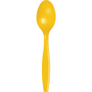 Bulk Pack of 48 School Bus Yellow Plastic Spoons