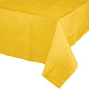 Bulk Pack of 2 School Bus Yellow Tablecover 54"X 108" Polylined Tissue