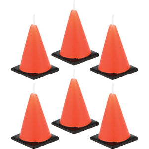 Bulk Pack of 12 Construction Cone Candles