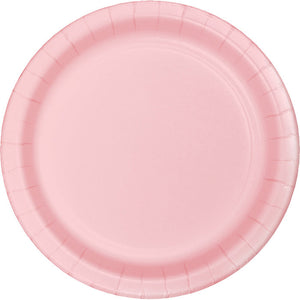 Bulk Pack of 24 Classic Pink Paper Dessert Plates